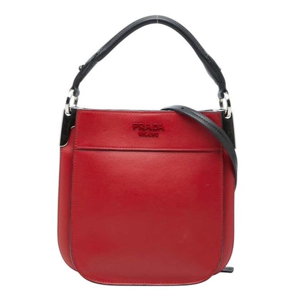 Prada Magit Leather Handbag Red